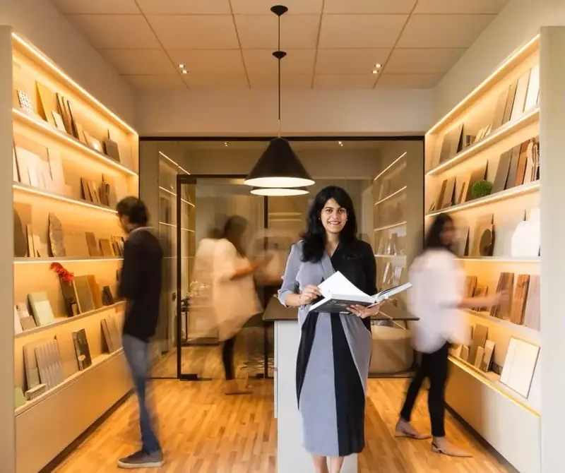 The material library at the Val Atelier studio